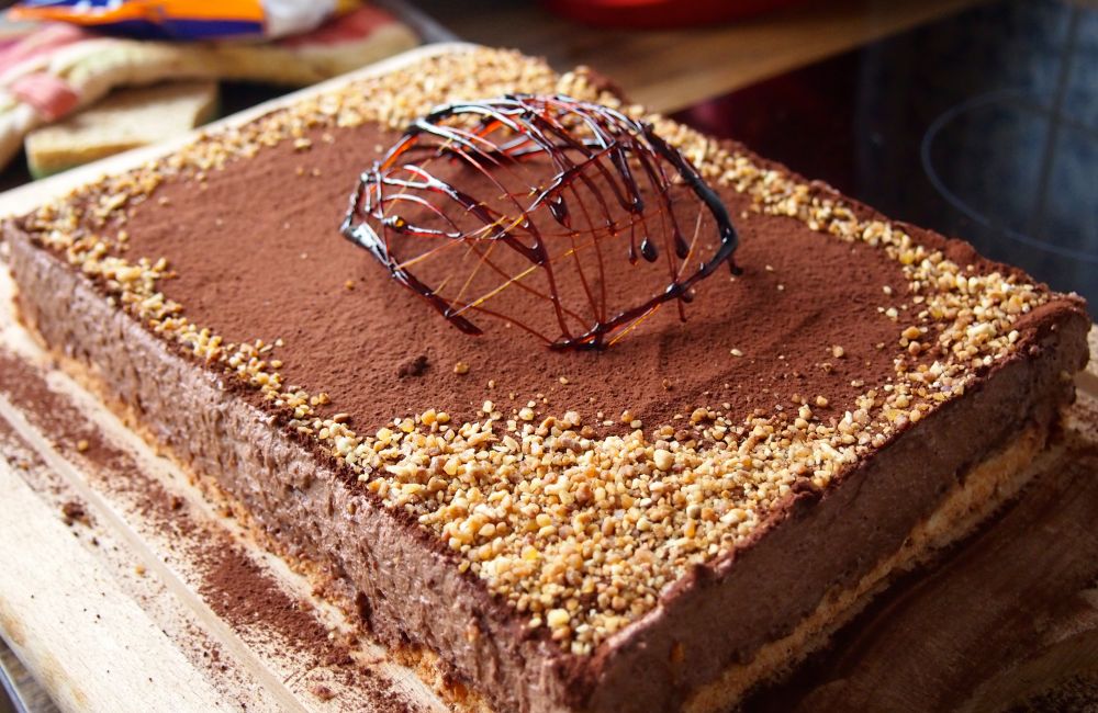 Gâteau croustillant mousse au chocolat